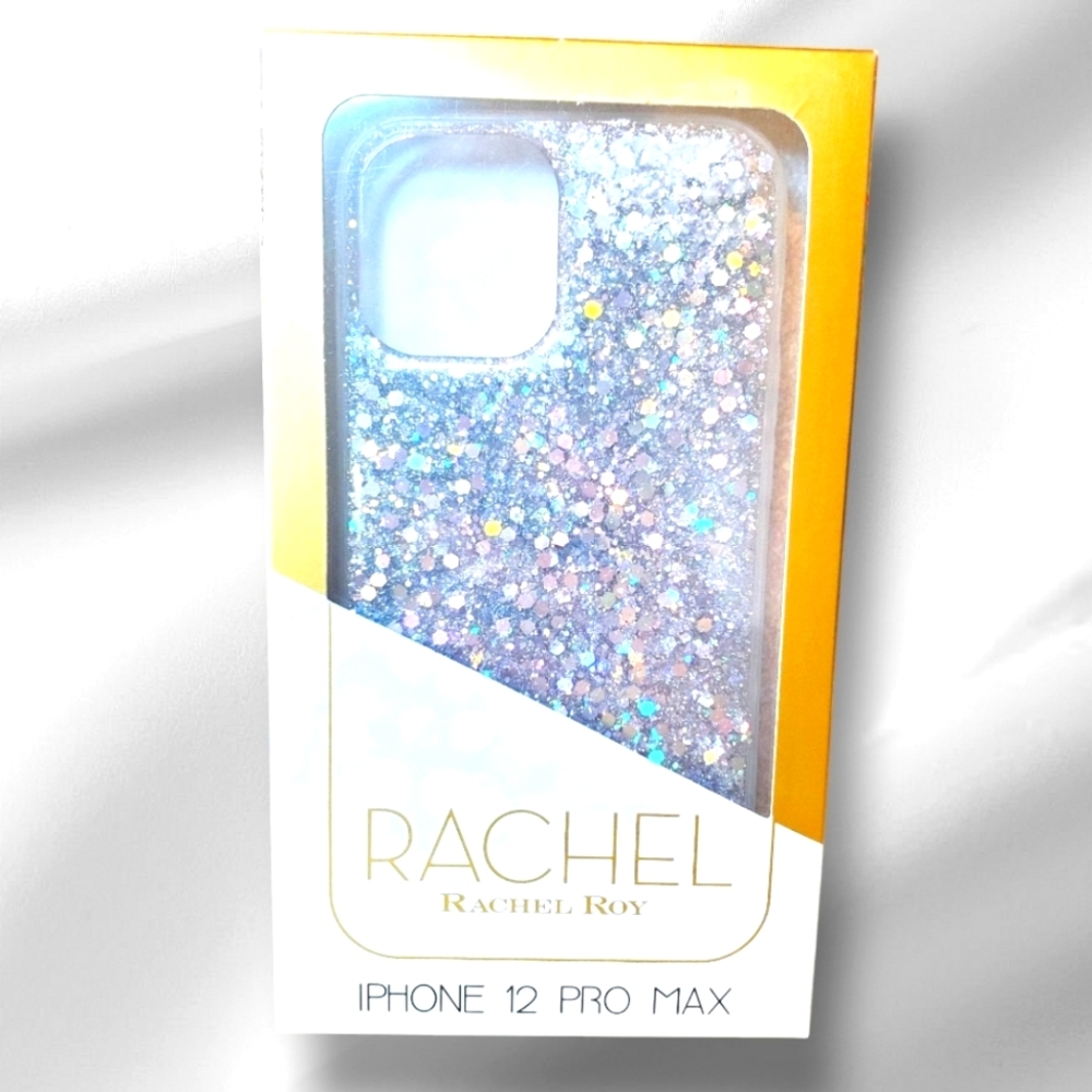 NWT Rachel Roy Apple Iphone Case 12 pro Max Full Protection Silver Sparkling